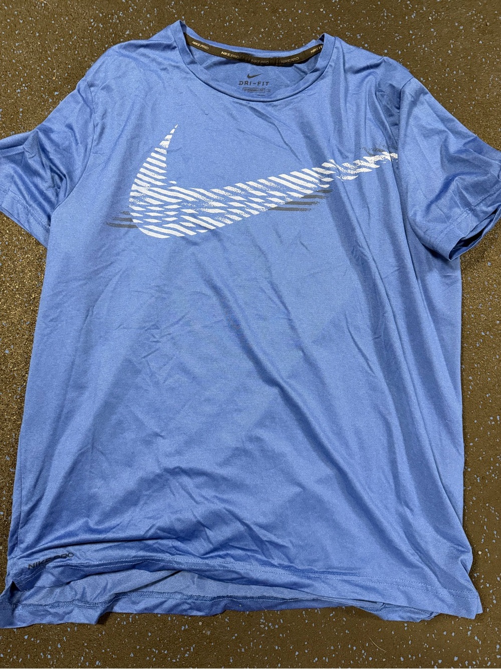 Nike Short Sleeve Dri-FIT Tee in Light Blue with White Swoosh